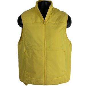 Calvin Klein CK Thermal Protection Vest Yellow Mock Neck Packable Mens S Small